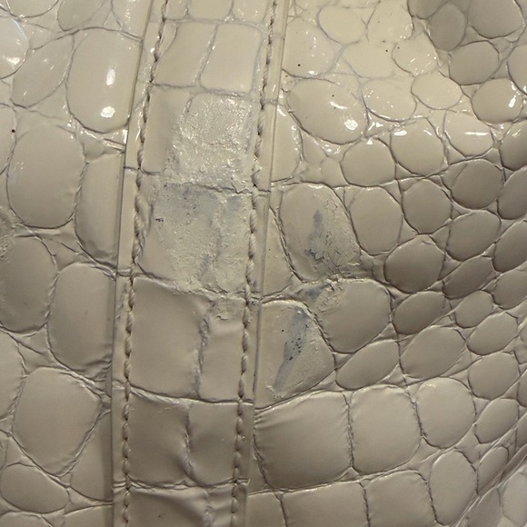 Cole Haan White Croc Embossed Patent Leather Hobo Bag - Picture 9 of 16